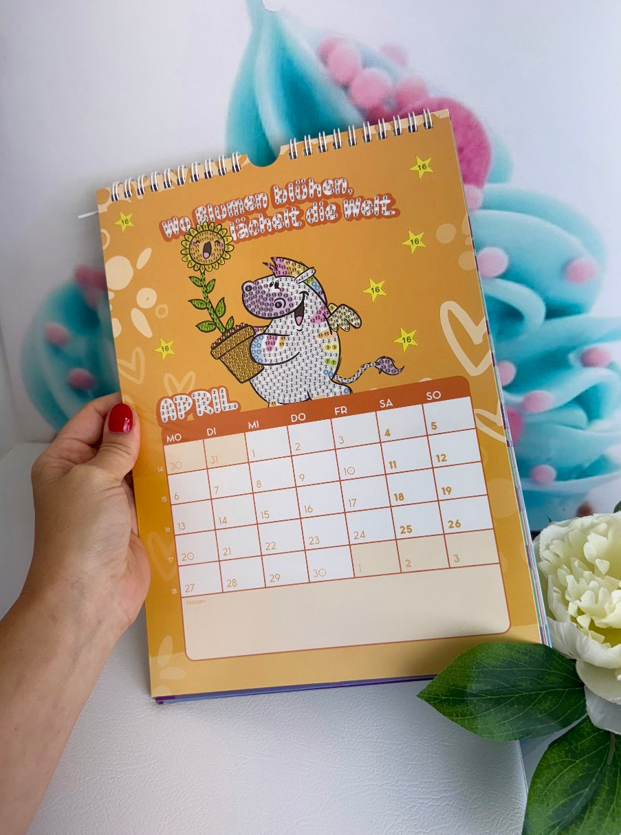 Diamond Painting Wandkalender "Pummeleinhorn" Kalender 2026