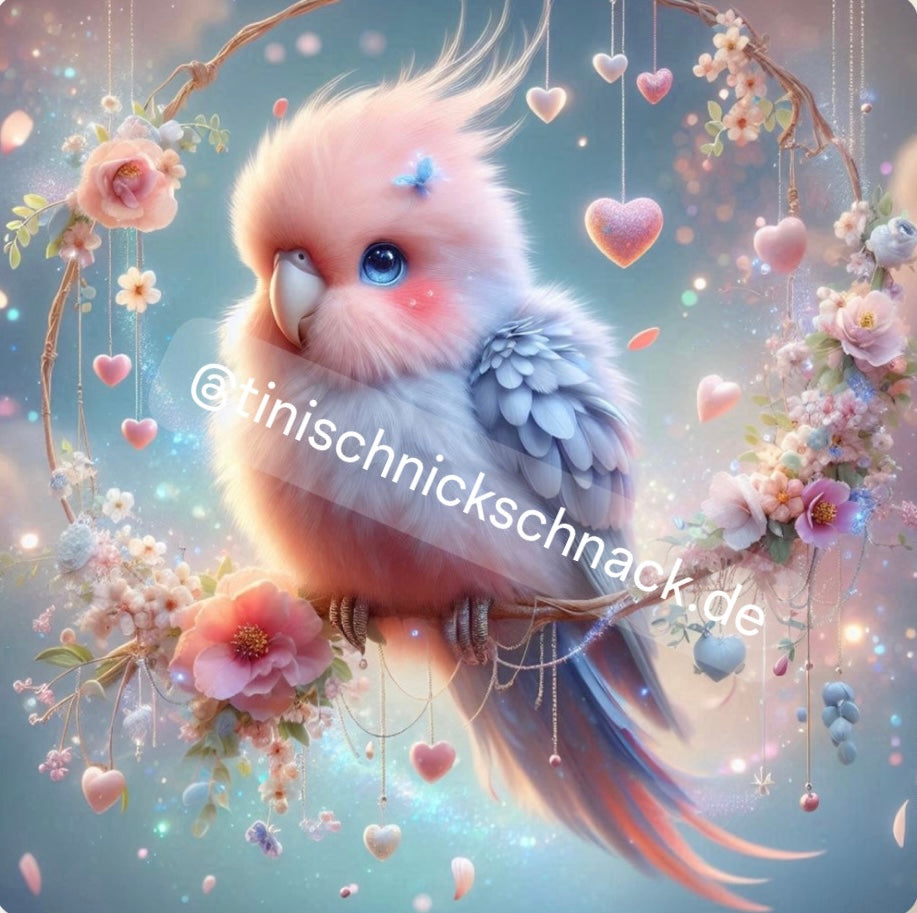 Diamond Painting Bild Wellensittich „Sky" von AI-Artist Lexxy.ai 50x50cm (inkl. Feenstaub) TSS-559