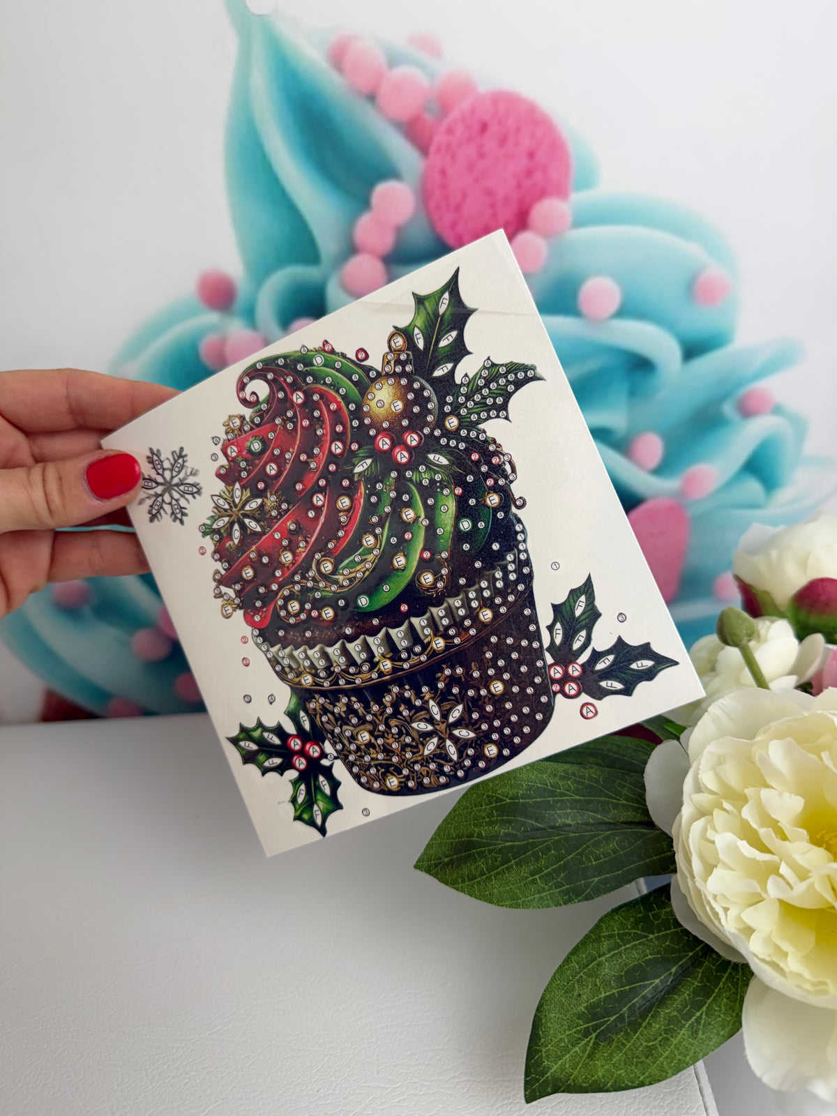 Diamond Painting XMAS Grußkarten "Xmas Cupcakes" (K056)