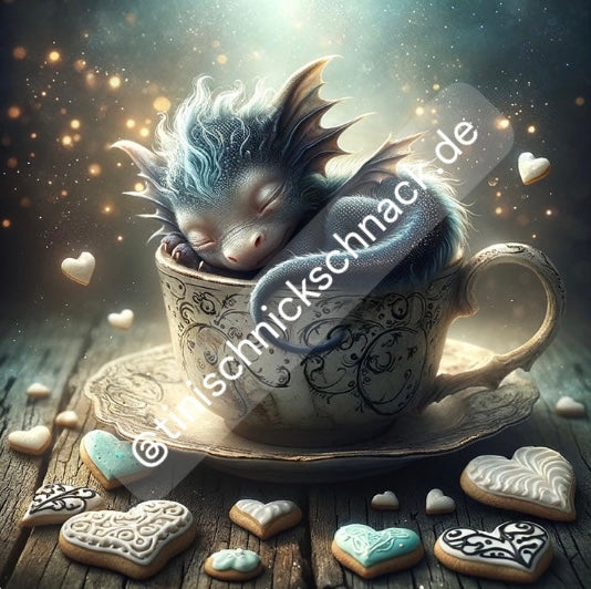 Diamond Painting Bild "Taffys Teatime" von AI-Artist Sandrietta_ai 50x50cm TSS-368
