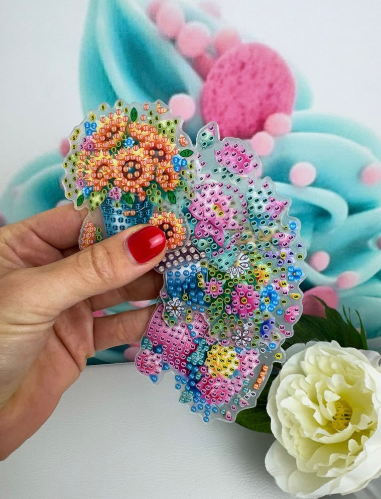 Diamond Painting Magnete "Blumentraum" 6Stk (M913)