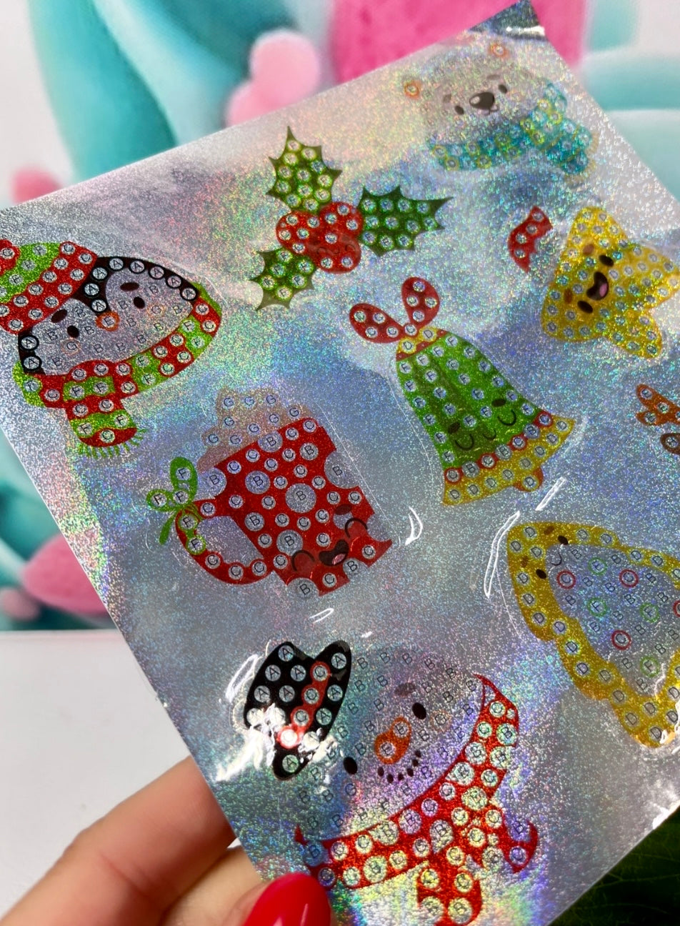 Diamond Painting Glitzer Sticker Set "Xmas-Animal" 9 Stück (ST014)