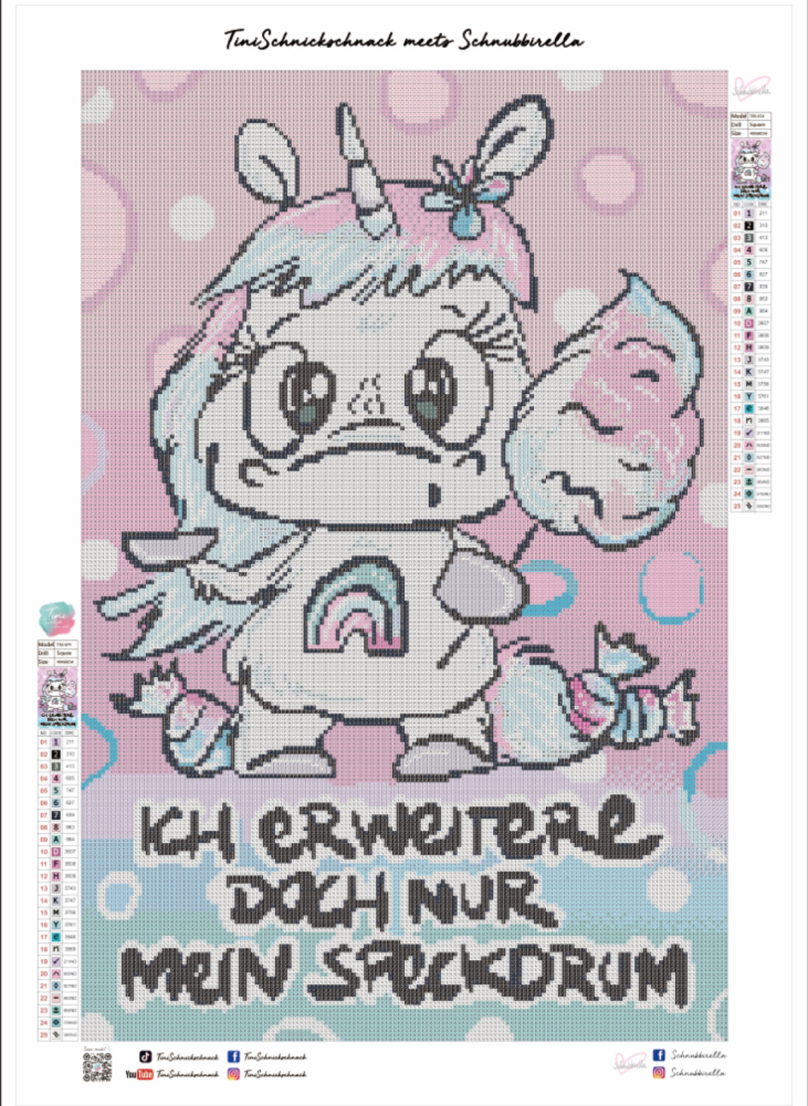 Diamond Painting Bild Schnubbi "Speckdrum" von Schnubbirella 40x60cm (inkl. Fairy Dust) TSS-674