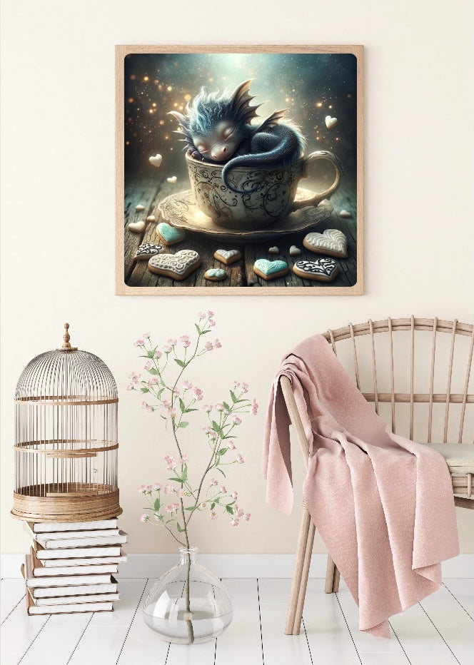 Diamond Painting Bild "Taffys Teatime" von AI-Artist Sandrietta_ai 50x50cm TSS-368