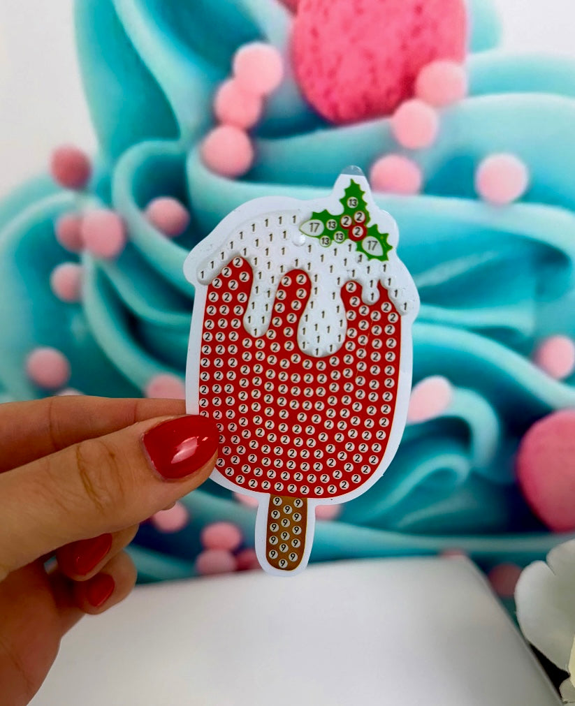 Diamond Painting X-MAS Geschenkanhänger "Eis am Stiel" 10Stk.