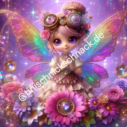 Diamond Painting Bild "Steampunk Fairy" von AI-Artist Lexxy.Ai 60x60cm (inkl. Fairy Dust) TSS-370