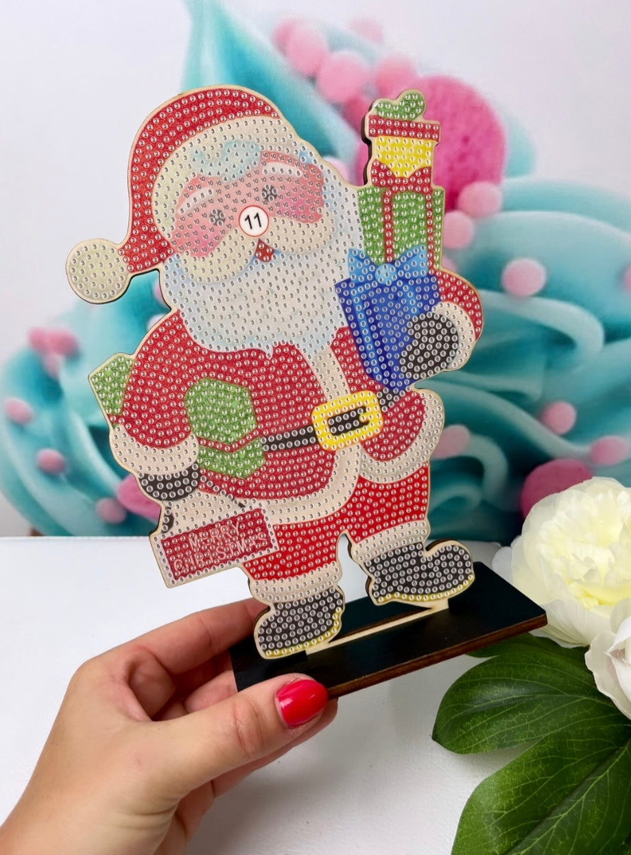 Diamond Painting Holz Aufsteller "Happy Santa" (A107)