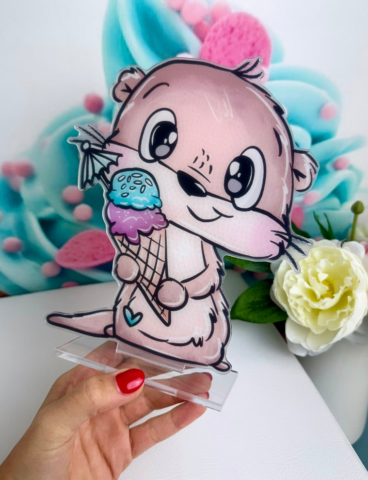 Diamond Painting Aufsteller Schnubbi Otter "Eiscreme" 18x20cm