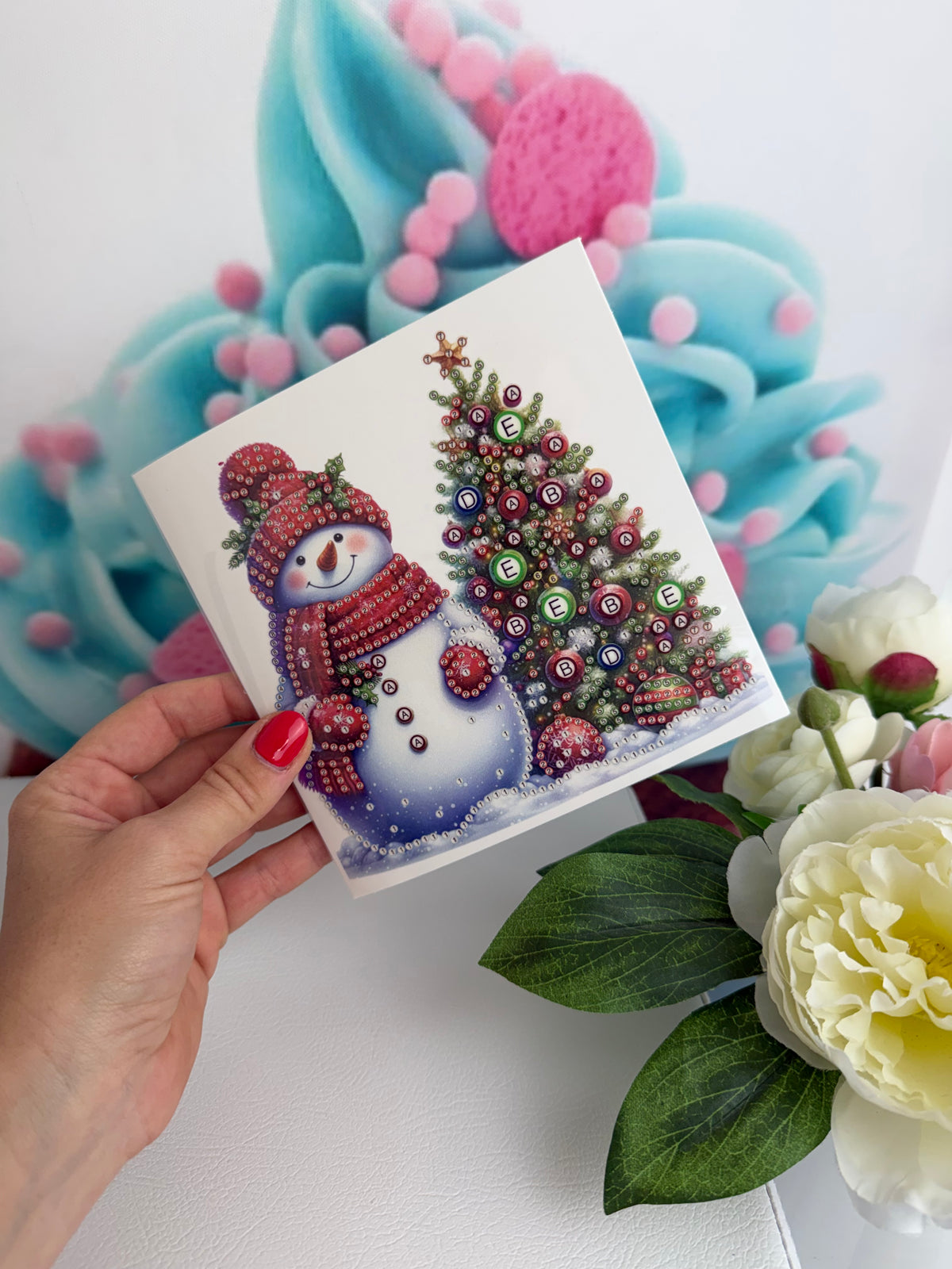 Diamond Painting XMAS Grußkarten "Schneemann Grüße" (K078)