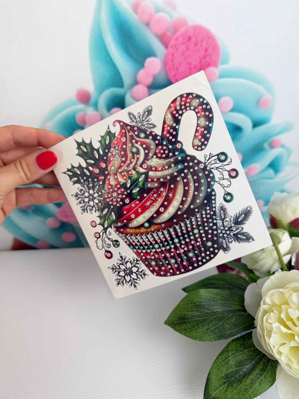 Diamond Painting XMAS Grußkarten "Xmas Cupcakes" (K056)