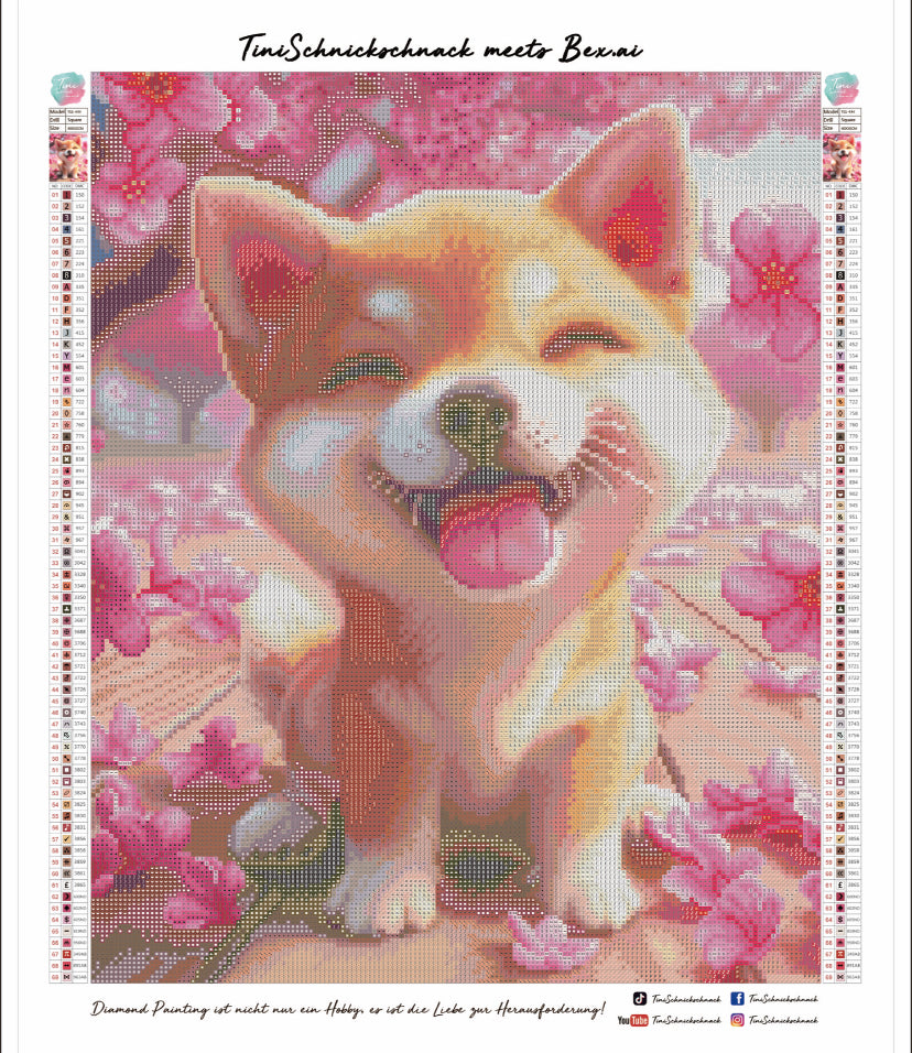 Diamond Painting Bild Hund "Quinny" von AI-Artist Bex.ai 40x50cm (inkl. Fairy Stones)