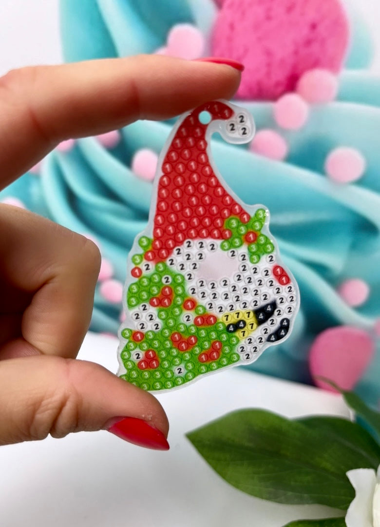 Diamond Painting Lesezeichen "Xmas-Wichtel" 6 Stück Anhänger Bookmark (B815)