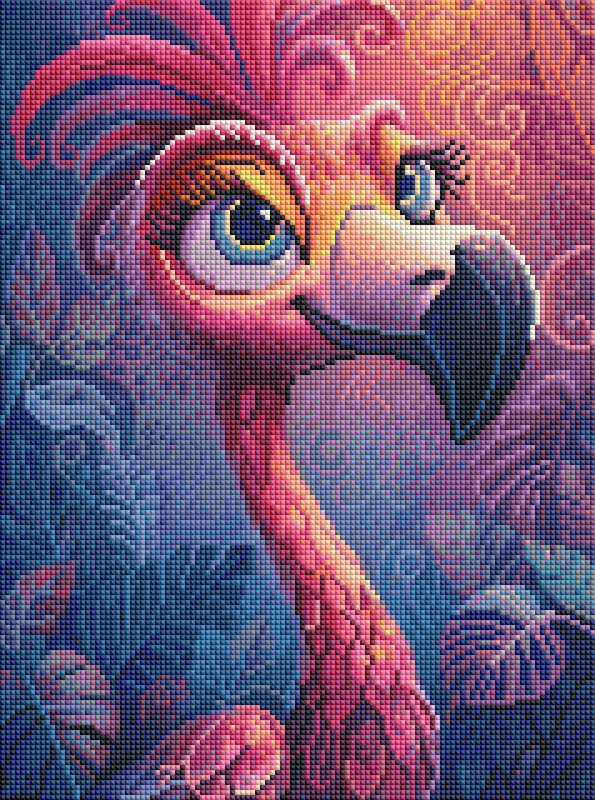 Diamond Painting Bild Fabelwesen Portrait "Noxie" von AI-Artist Sandrietta_ai (inkl. Feenstaub) 30x40cm TSS-709