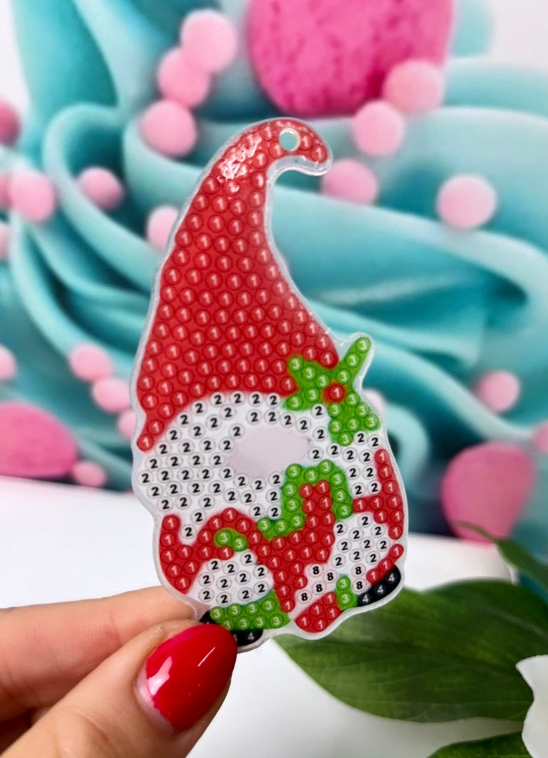 Diamond Painting Lesezeichen "Xmas-Wichtel" 6 Stück Anhänger Bookmark (B815)