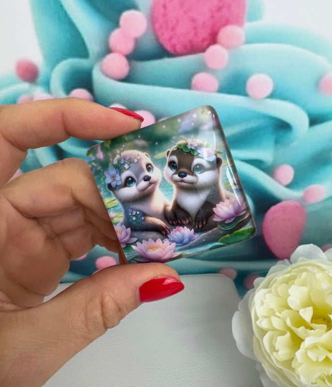 Diamond Painting Cover Minder Otterpärchen "Willi & Wuschi" (CM)