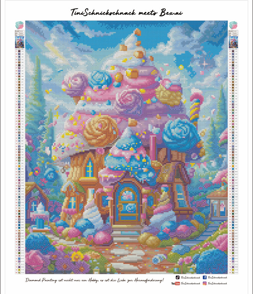 Diamond Painting Bild Villa "Zuckerwatte" von AI-Artist Bex.ai 40x50cm (inkl. Fairy Stones) TSS-434