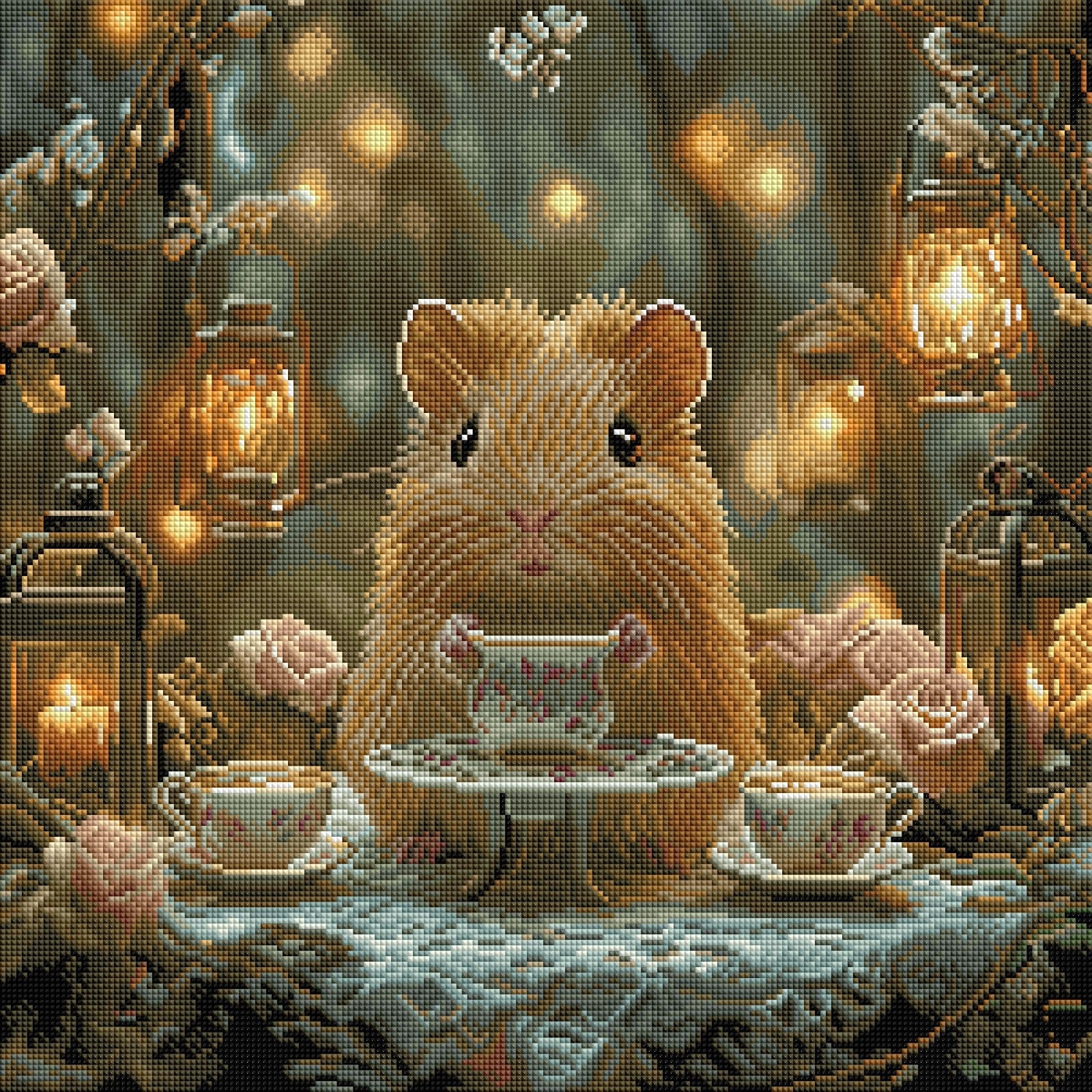 Diamond Painting Bild "Henrys Teatime" von TiniSchnickschnack 50x50cm (inkl. Feenstaub) TSS-650