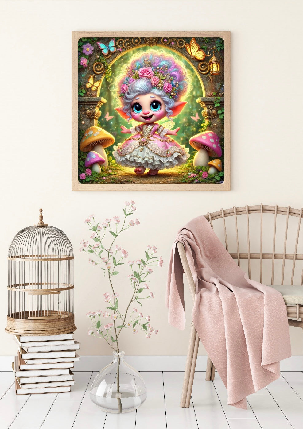 Diamond Painting Bild Madame "Trollina" von AI-Artist Sandrietta_ai (inkl. Feenstaub) 50x50cm TSS-692