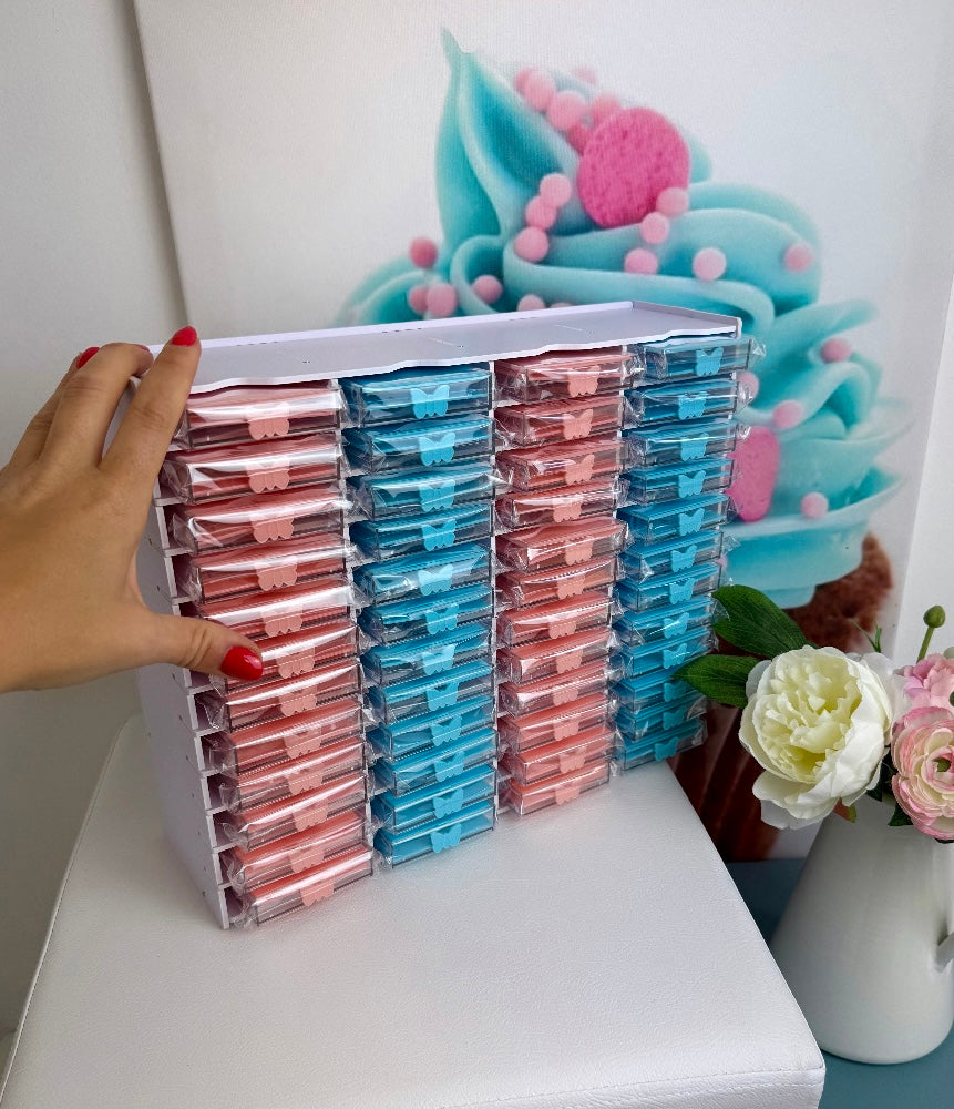 Diamond Painting TiniSchnickschnack Schiffchen Organizer - inkl. 48 Aufbewahrungstrays (rosa / blau)