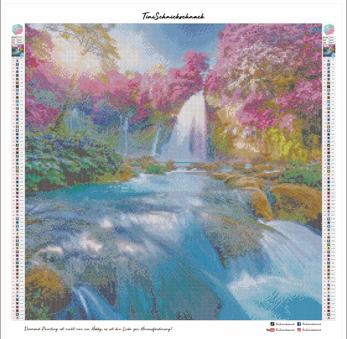 Diamond Painting Bild "Sakura Cascade" von TiniSchnickschnack 60x60cm (inkl. Feenstaub) TSS-628