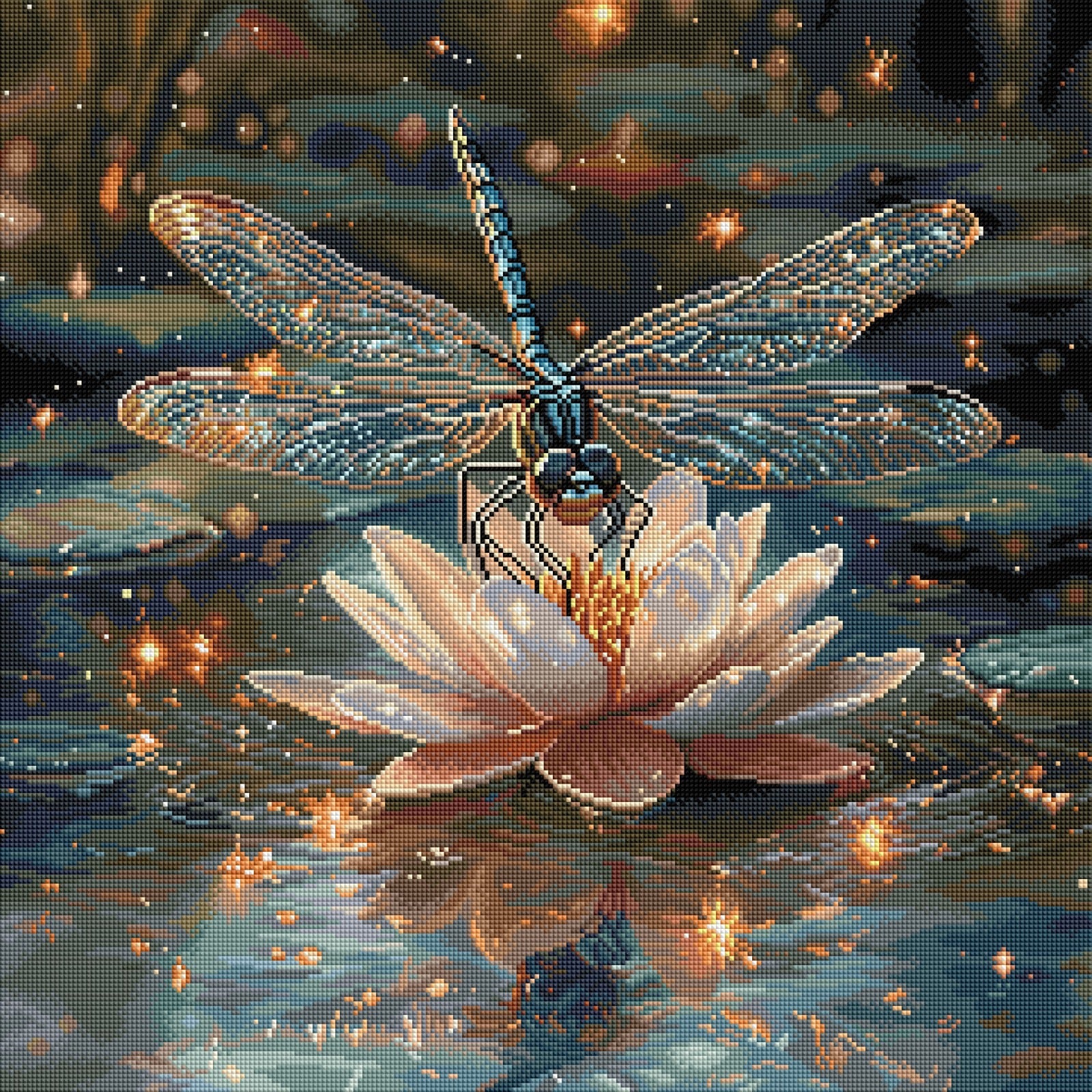 Diamond Painting Bild „Stille im Seerosenteich“ von TiniSchnickschnack 60x60cm (inkl. Feenstaub) TSS-647