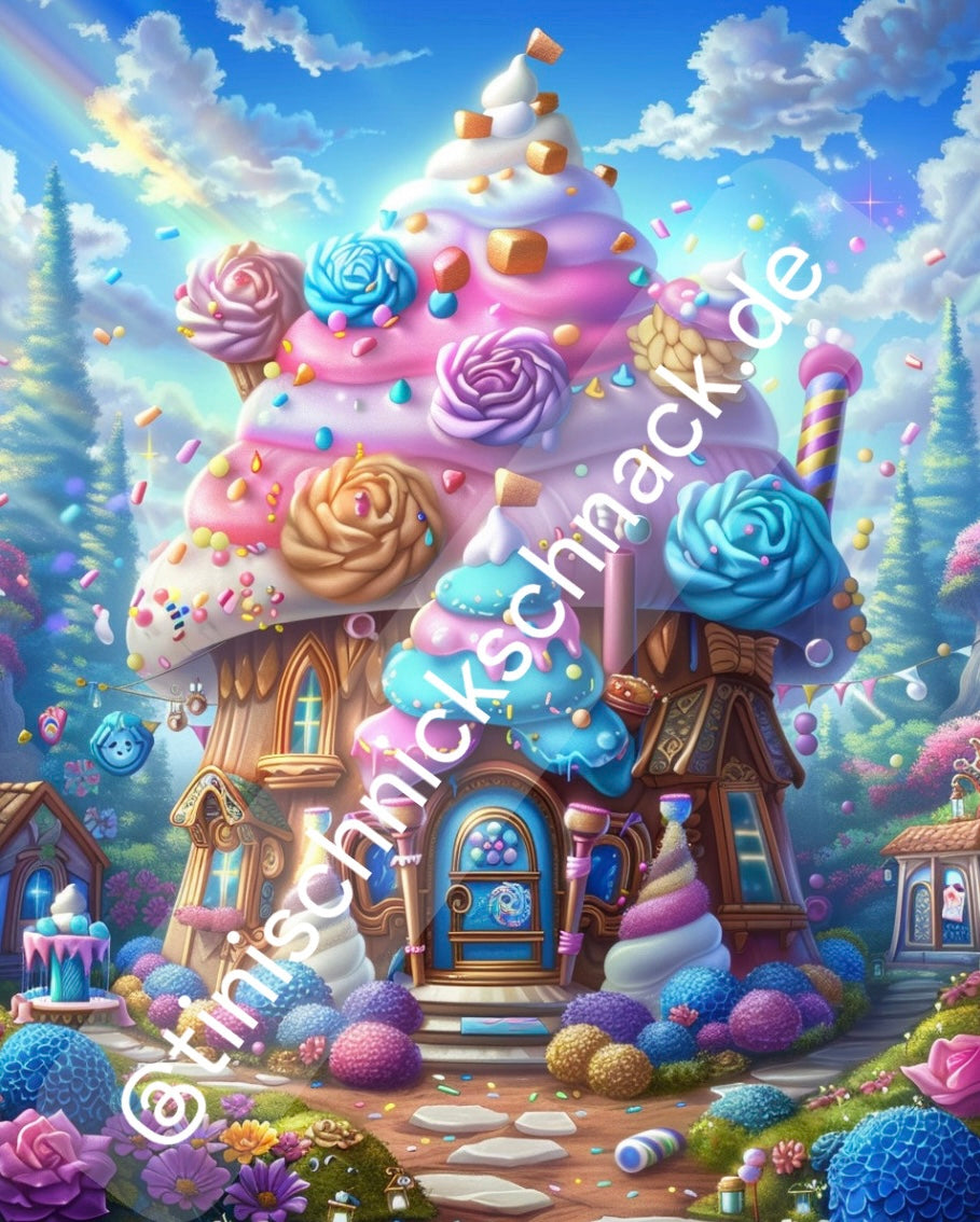 Diamond Painting Bild Villa "Zuckerwatte" von AI-Artist Bex.ai 40x50cm (inkl. Fairy Stones) TSS-434