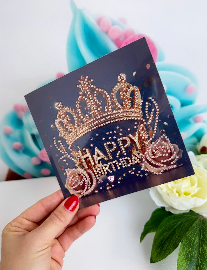 Diamond Painting "Happy Birthday" Grußkarten 8er Set K044