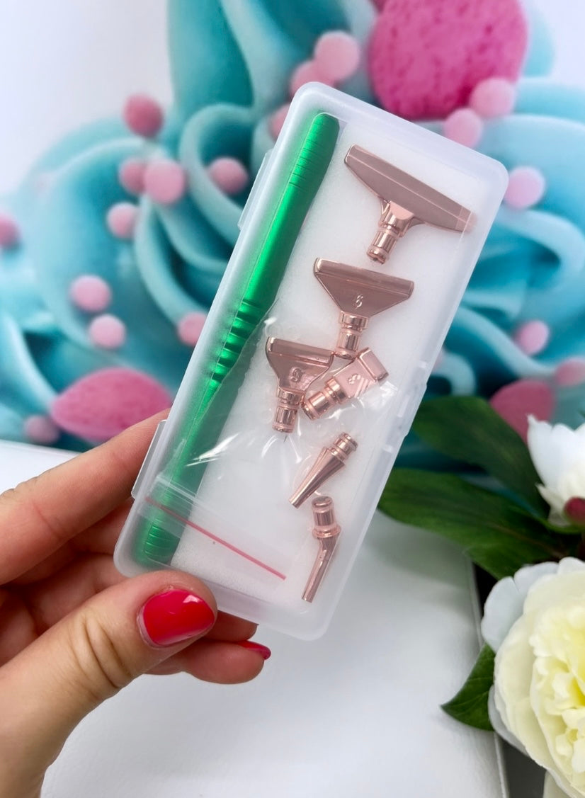 Diamond Painting Stift "Metalic-Look" + 6er Set Metallaufsätze