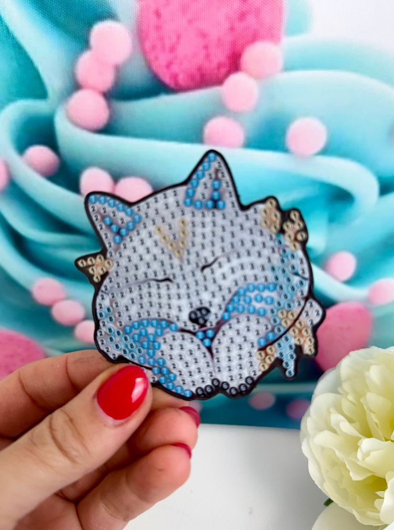 *VORVERKAUF! Diamond Painting Magnete "Schneewölfe" 6Stk