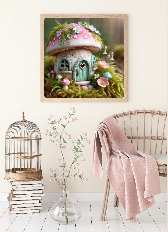 Diamond Painting Bild "Zwergenpilz" von AI-Artist Sandrietta_ai 50x50cm