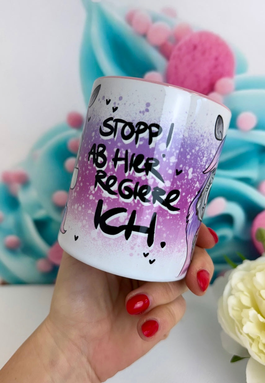 TiniSchnickschnack meets Schnubirella - Schnubbi Einhorn - "Hier regiere ich" - Tasse 330ml