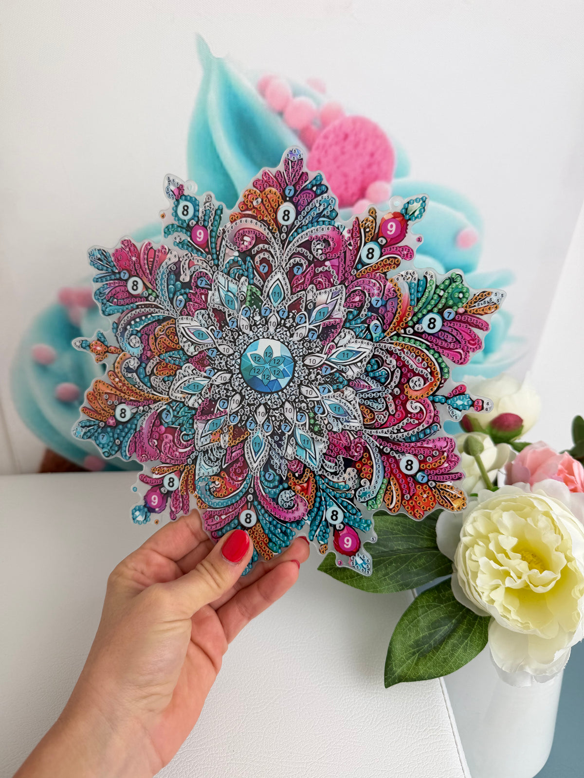 Diamond Painting XMAS Anhänger "Mandala-Schneeflocke" (F1) 24x24cm (AH932)