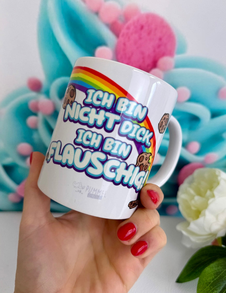 TiniSchnickschnack Pummeleinhorn "NICHT DICK SONDERN FLAUSCHIG" - Tasse 330ml