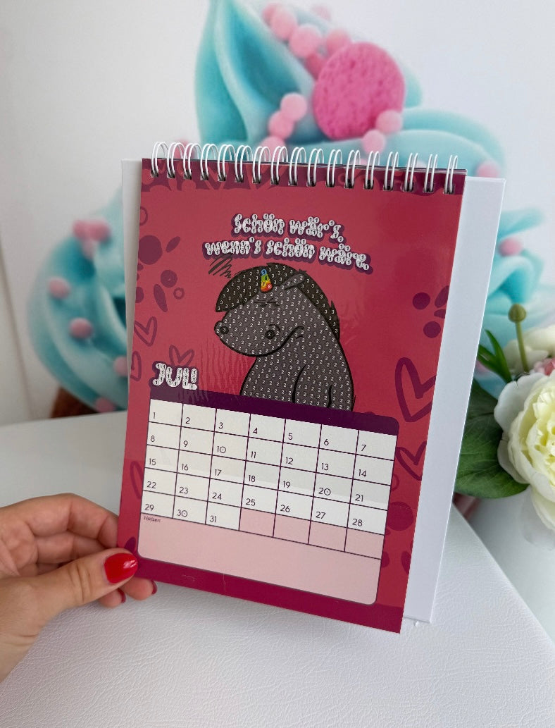 Diamond Painting Pummeleinhorn Tischkalender "Grummeleinhorn" Kalender 2026 (2.Wahl!)