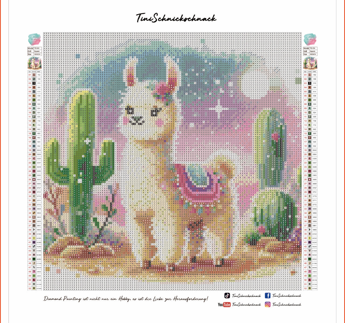 Diamond Painting Bild "Lama Lara" von Lisa Morgan 30x30cm (inkl. Feenstaub) TSS-634