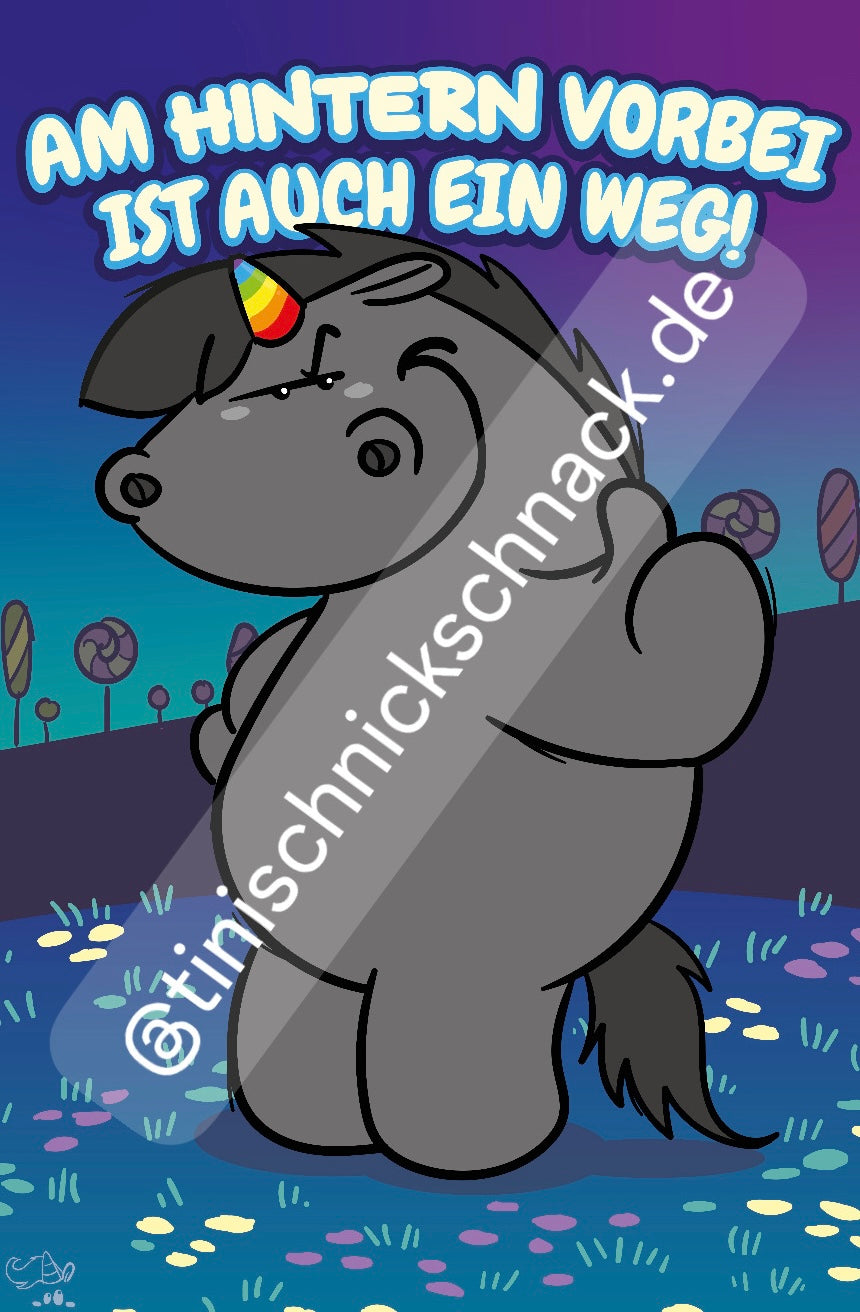 Diamond Painting Bild Grummeleinhorn "AM HINTERN VORBEI" von Pummeleinhorn 40x60cm (inkl. Fairy Dust)