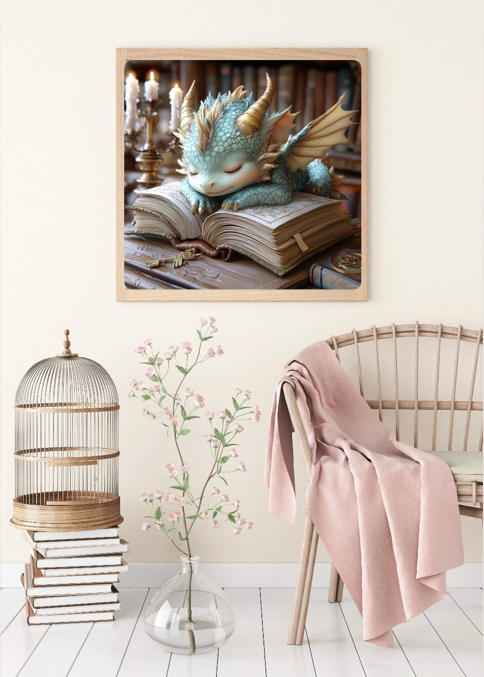 *VORVERKAUF! Diamond Painting TiniSchnickschnack Bild "Bücherdrache Thalor" 50x50cm