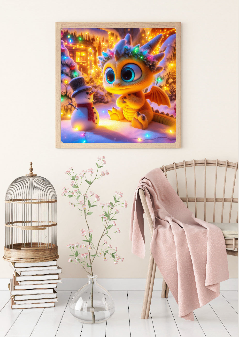 Diamond Painting Bild "Winterdrache Twinkle" von Lisa Morgan 50x50cm (inkl. Feenstaub) TSS-682