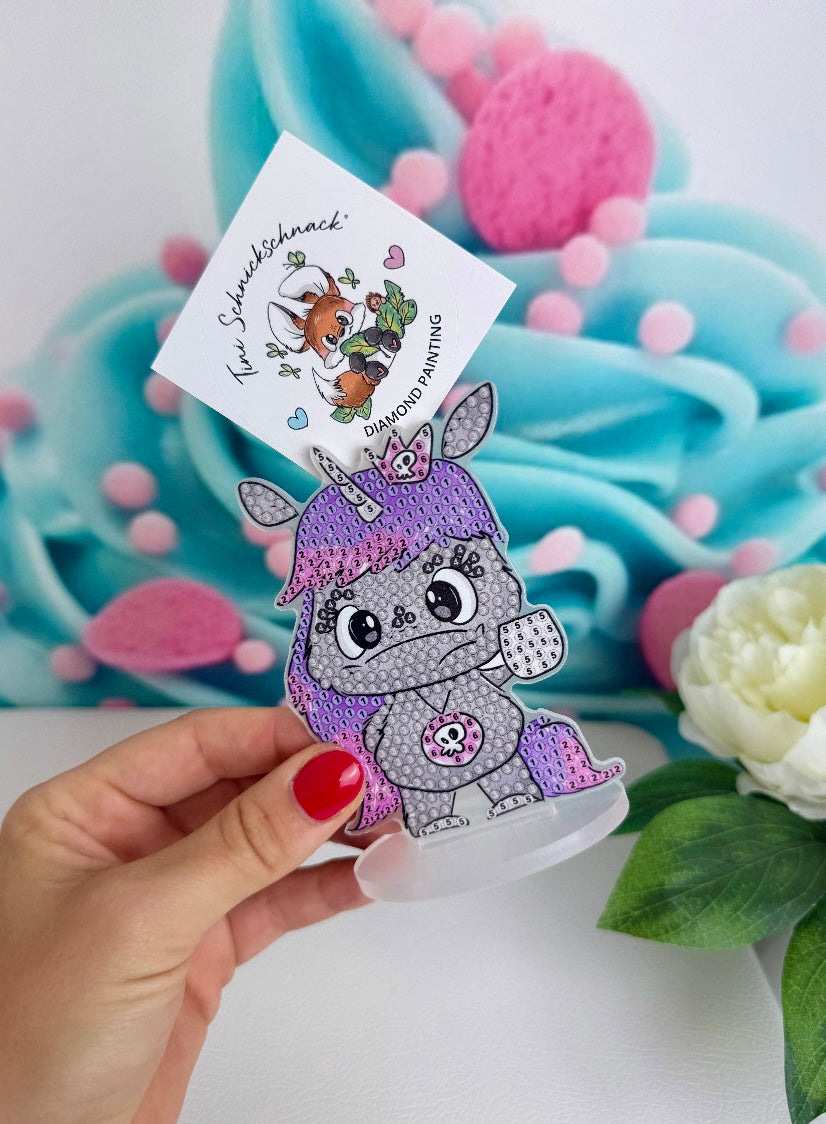 Diamond Painting Schnubbirella Fotohalter / Tischaufsteller Schnubbi "Erstmal Kaffee" 6x10cm (FH604)