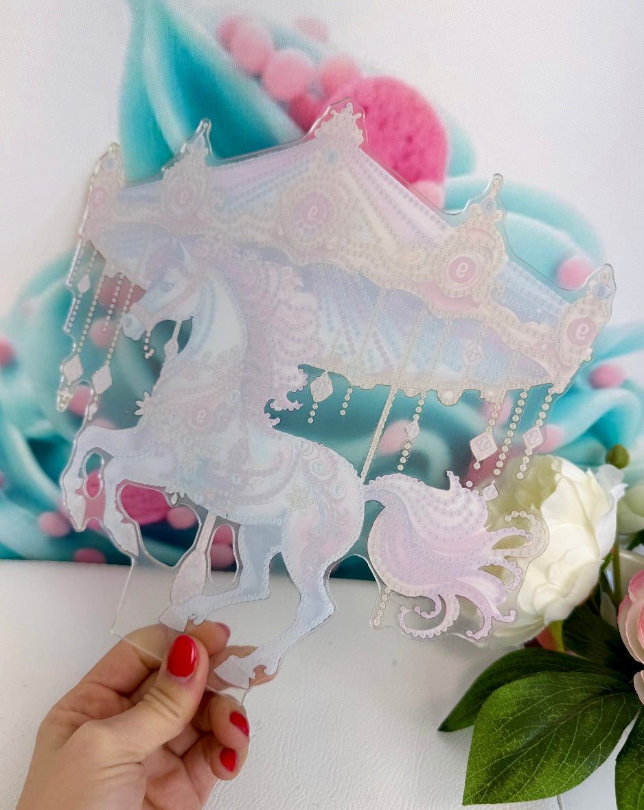 Diamond Painting Aufsteller "Karussell-Pferdchen" 24,5x24,5cm