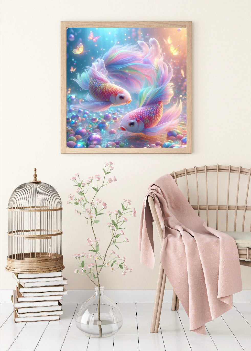 Diamond Painting Bild "Tanz im Wasser" von AI-Artist Sandrietta_ai (inkl. Feenstaub) 50x50cm TSS-580