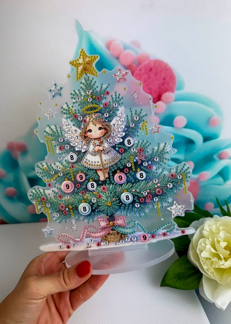 Diamond Painting XMAS Aufsteller Tannenbaum "Christkind" 20x24cm (AH217)