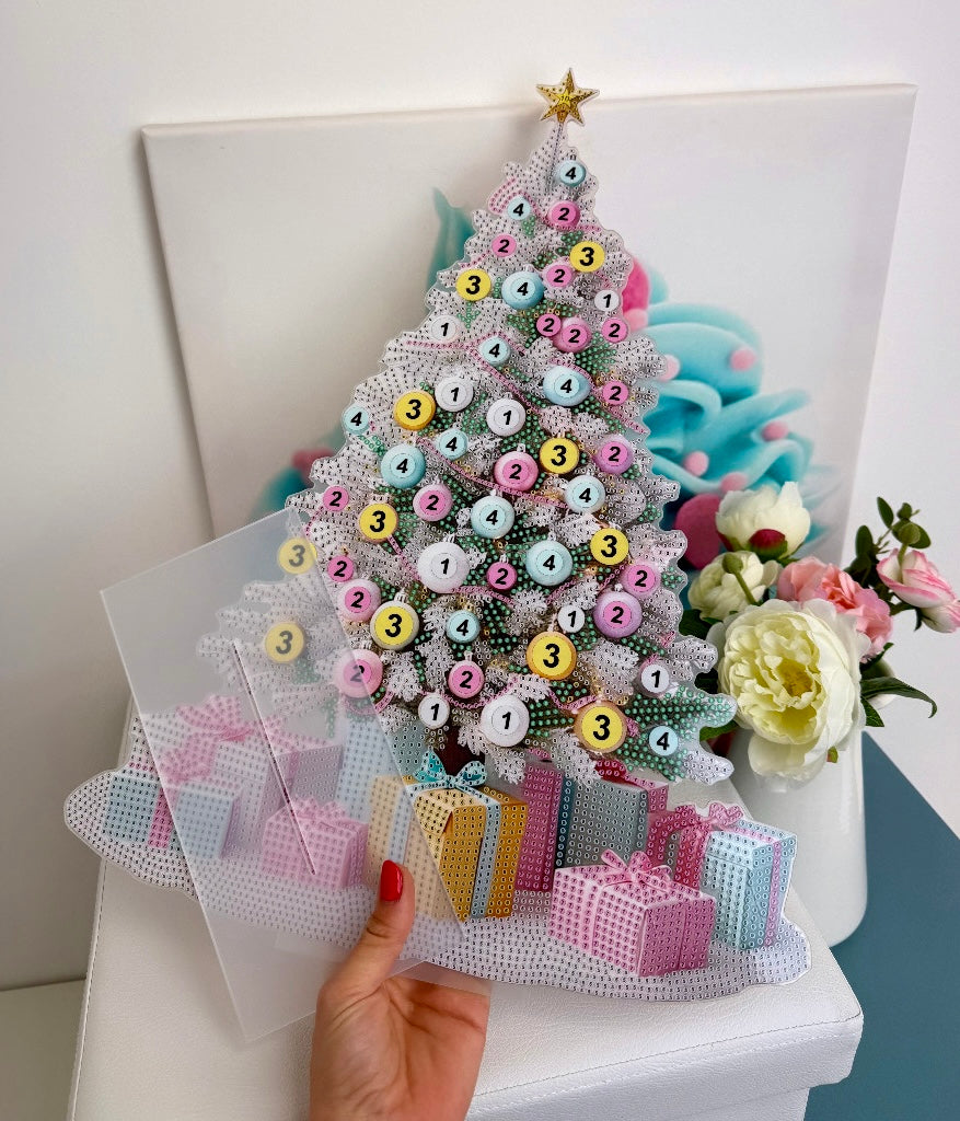Diamond Painting XMAS XXL Aufsteller "Pastelltraum-Tannenbaum" 35x50cm (AH902)
