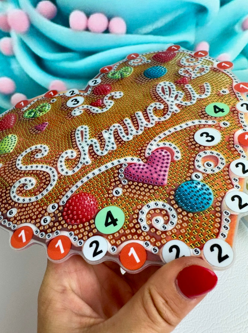 Diamond Painting XMAS Anhänger Lebkuchenherz "Schnucki" 23x25cm (AH240)