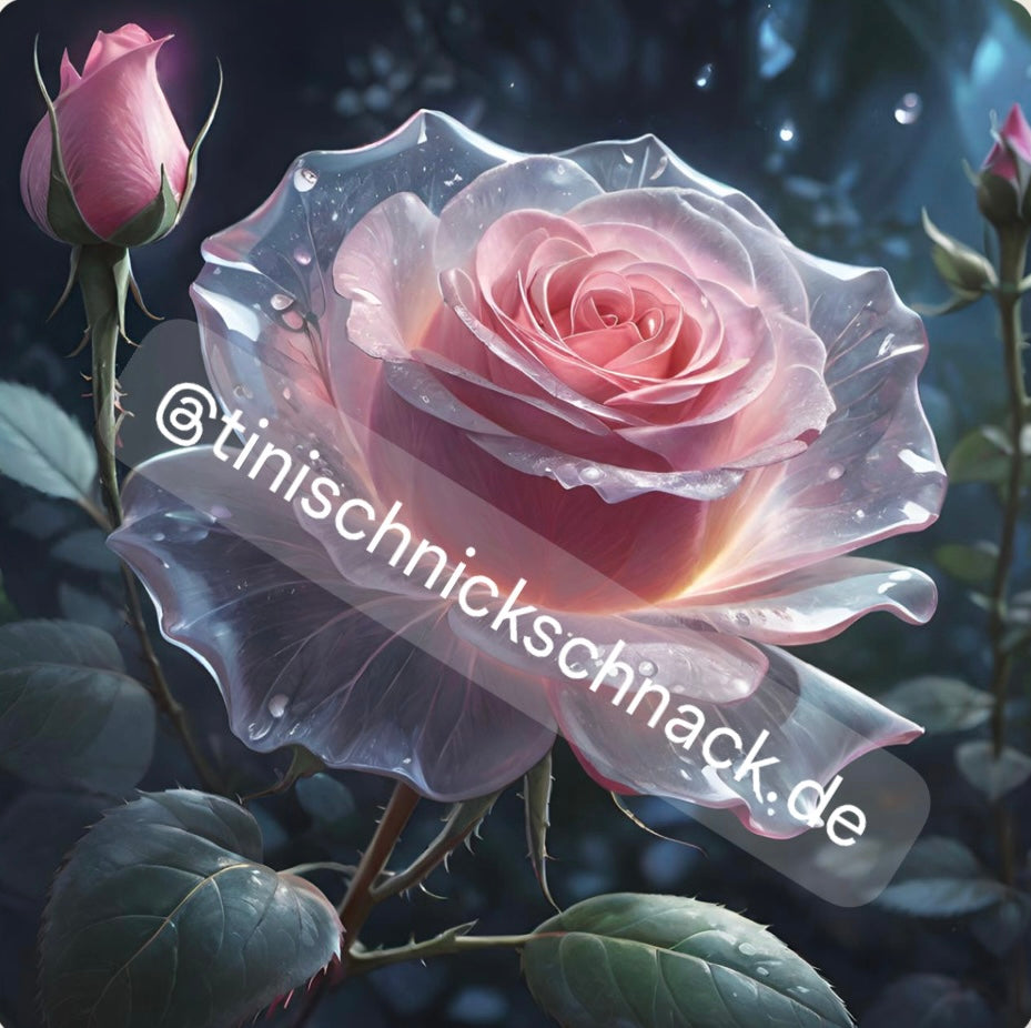 Diamond Painting TiniSchnickschnack Bild "Glasrose" 50x50cm (eckige Strasssteine) TSS-547