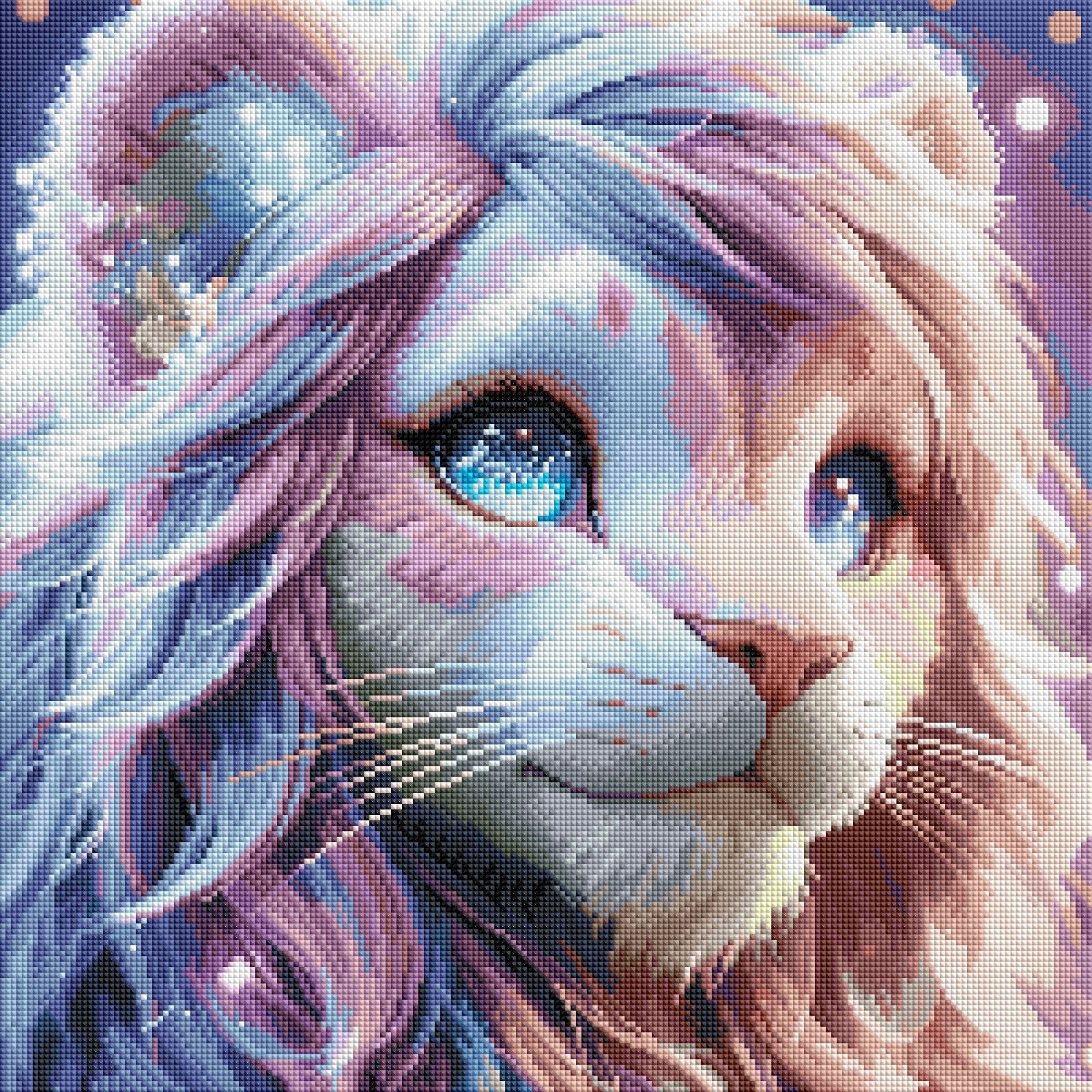 Diamond Painting Bild "Löwe Lou" von AI-Artist Lexxy.ai (inkl. Feenstaub) 50x50cm TSS-728