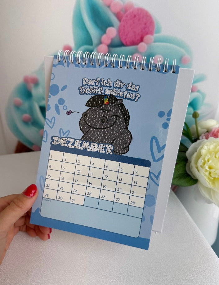 Diamond Painting Pummeleinhorn Tischkalender "Grummeleinhorn" Kalender 2026 (2.Wahl!)