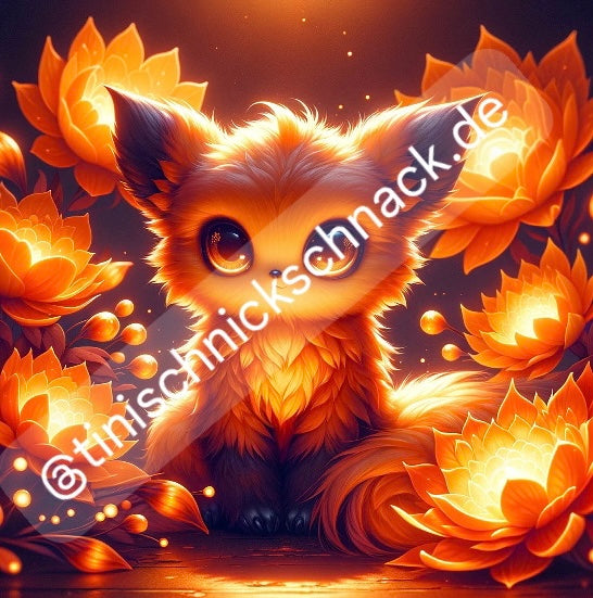 Diamond Painting Bild "Feuerfuchs" von AI-Artist Sandrietta_ai 50x50cm (2.WAHL)