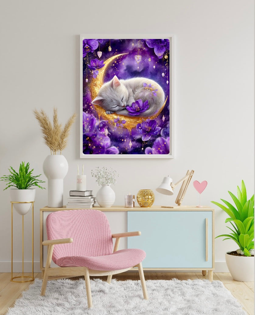 Diamond Painting Bild "Minkas Traumreise" von AI-Artist Sandrietta_ai (inkl. Feenstaub) 40x50cm TSS-862