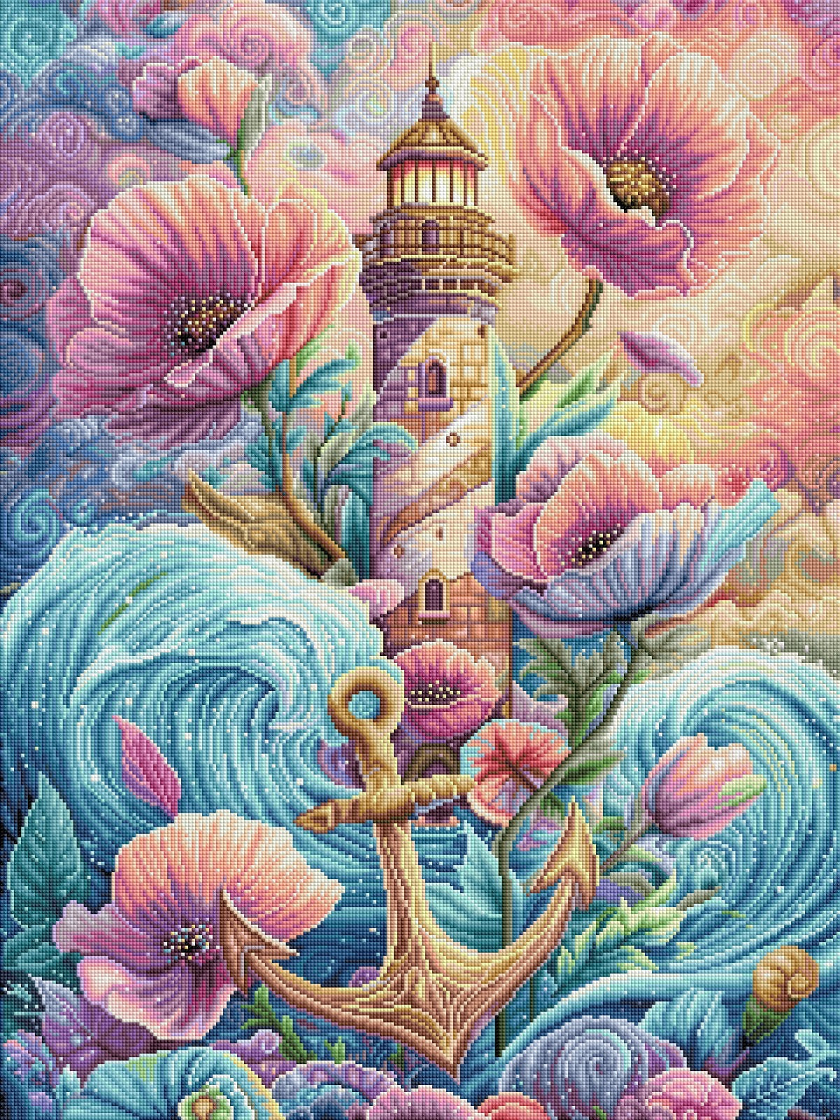 Diamond Painting XL Bild "Ankerlicht" von AI-Artist Sandrietta_ai (Full Feenstaub) 60x80cm TSS-778